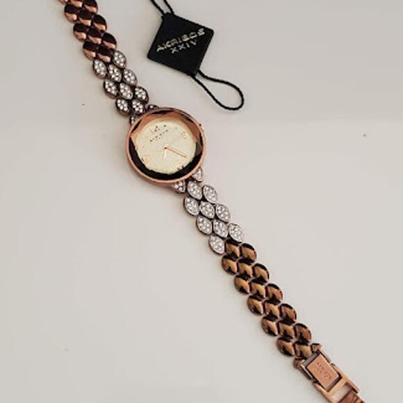 Akribos XXIV Women's AK 839 Watch 34mm Swarovski Crystals Rose Gold Bracelet‎ - Picture 8 of 10